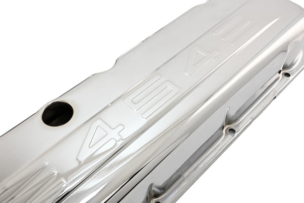 Steel Short Valve Covers Fits 1965–1995 Chevy BB 396‑427‑454‑502 – 454 Logo – Chrome
