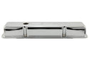 Steel Valve Covers for 1958–1986 Chevy Small Block 283-305-327-350 – Short Style – Stamped 350 Logo with Ball Mill – Chrome