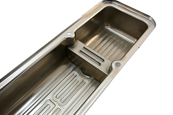 Steel Valve Covers for 1958–1986 Chevy Small Block 283-305-327-350 – Short Style – Stamped 350 Logo with Ball Mill – Chrome