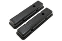 Steel Valve Covers for 1958–1986 Chevy Small Block 283-305-327-350 – Short Style – Stamped 350 Logo with Ball Mill – Black