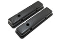 Steel Valve Covers for 1958–1986 Chevy Small Block 283-305-327-350 – Short Style – Stamped 350 Logo with Ball Mill – Black