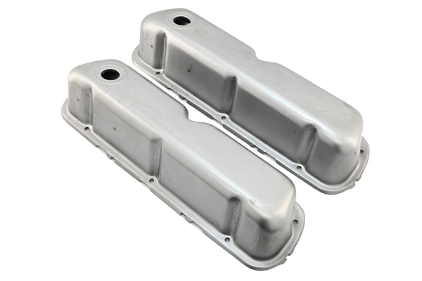 Steel Valve Covers for 1962–85 Ford SB 260‑289‑302‑351W – Smooth – 1 Hole – Raw