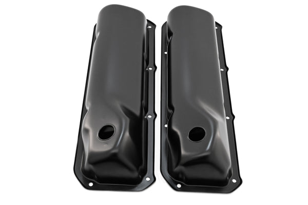 Steel Valve Covers Fits 1969–1982 Ford SB 351C‑351M‑400M‑Boss 302 – Smooth – 1 Hole – Black