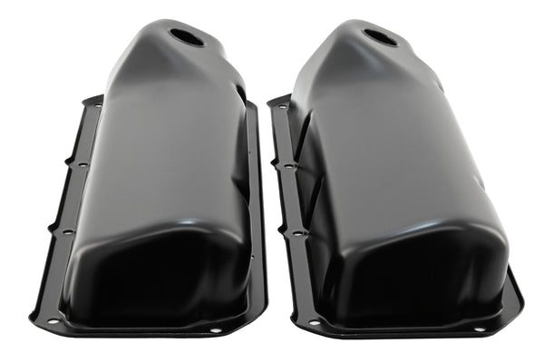 Steel Valve Covers Fits 1969–1982 Ford SB 351C‑351M‑400M‑Boss 302 – Smooth – 1 Hole – Black