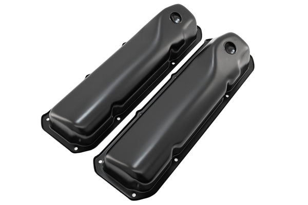 Steel Valve Covers Fits 1969–1982 Ford SB 351C‑351M‑400M‑Boss 302 – Smooth – 1 Hole – Black