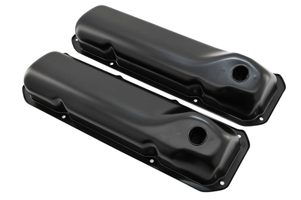 Steel Valve Covers Fits 1969–1982 Ford SB 351C‑351M‑400M‑Boss 302 – Smooth – 1 Hole – Black