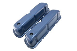 Steel Valve Covers Fits 1962–85 Small Block Ford SBF 260‑289‑302‑351W – Smooth – 1 Hole – Blue