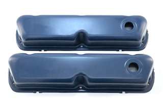 Steel Valve Covers Fits 1962–85 Small Block Ford SBF 260‑289‑302‑351W – Smooth – 1 Hole – Blue
