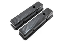 1958-86 CHEVY SMALL BLOCK 327 TALL STEEL VALVE COVERS - EDP BLACK W- 327 LOGO