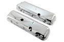 Steel OEM‑Style Tall Valve Covers Fits 1965–1972 Chevy BB 396‑427‑454 – Recessed Corner – 1–2 Holes – Chrome