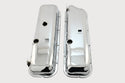 Steel OEM‑Style Short Valve Covers Fits 1965–1972 Chevy BB 396‑427‑454 – Recessed Corner – 1–2 Holes – Chrome