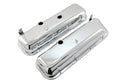 Steel OEM‑Style Tall Valve Covers Fits 1965–1972 Chevy BB 396‑427‑454 – Recessed Corner – 1–2 Holes – Chrome