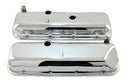 Steel OEM‑Style Tall Valve Covers Fits 1965–1972 Chevy BB 396‑427‑454 – Recessed Corner – 1–2 Holes – Chrome