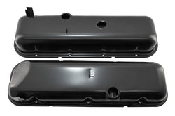 Steel OEM‑Style Tall Valve Covers Fits 1965–1972 Chevy BB 396‑427‑454 – Recessed Corner – 1–2 Holes – Black
