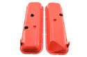 Steel OEM‑Style Short Valve Covers Fits 1965–1972 Chevy BB 396‑427‑454 – Recessed Corner – 1–2 Holes – Orange