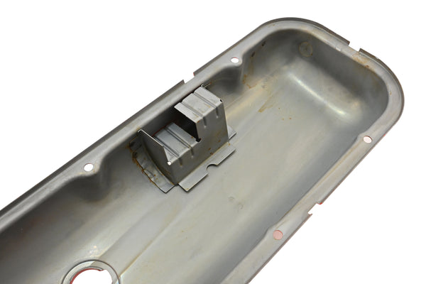 Steel OEM‑Style Short Valve Covers Fits 1965–1972 Chevy BB 396‑427‑454 – Recessed Corner – 1–2 Holes – Orange