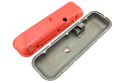 Steel OEM‑Style Short Valve Covers Fits 1965–1972 Chevy BB 396‑427‑454 – Recessed Corner – 1–2 Holes – Orange