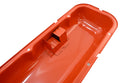 Steel OEM‑Style Tall Valve Covers Fits 1965–1972 Chevy BB 396‑427‑454 – Recessed Corner – 1–2 Holes – Orange
