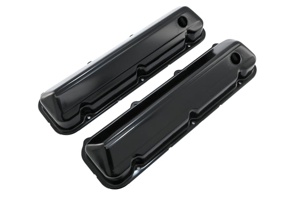 Steel Valve Covers Fits 1968–1997 Ford 429-460 Big Block Engines – Smooth – 1 Hole – Black