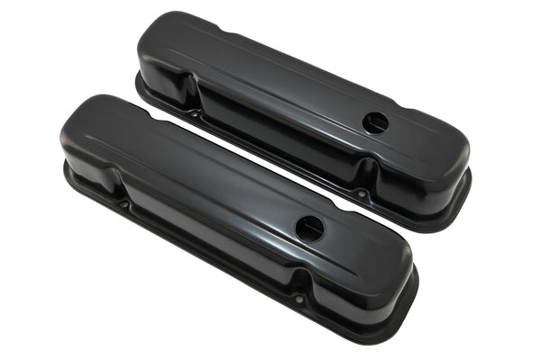 Steel Tall Valve Covers Fits 1959–1979 Pontiac V8 301‑455 – 1 Hole – EDP Black