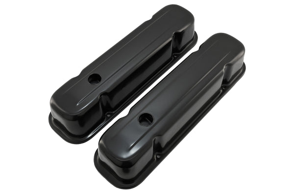 Steel Tall Valve Covers Fits 1959–1979 Pontiac V8 301‑455 – 1 Hole – EDP Black