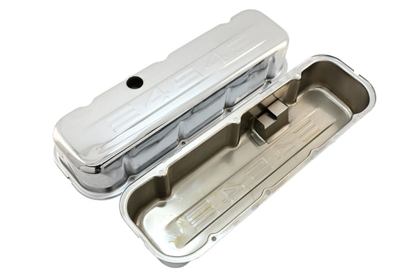 Tall Steel Valve Covers for 1965-1995 Chevy BB 396-502 – 454 Logo – Chrome