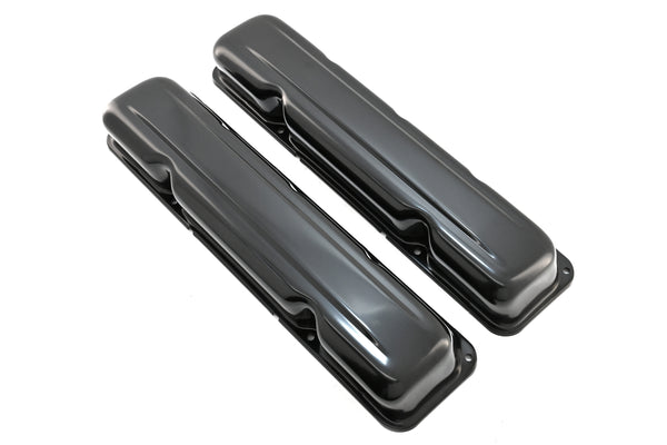 1968-79 AMC-JEEP 304-360-390-401 V8 STEEL VALVE COVERS - BLACK