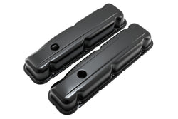 1968-81 BUICK SMALL BLOCK 350 SHORT STEEL VALVE COVERS - BLACK