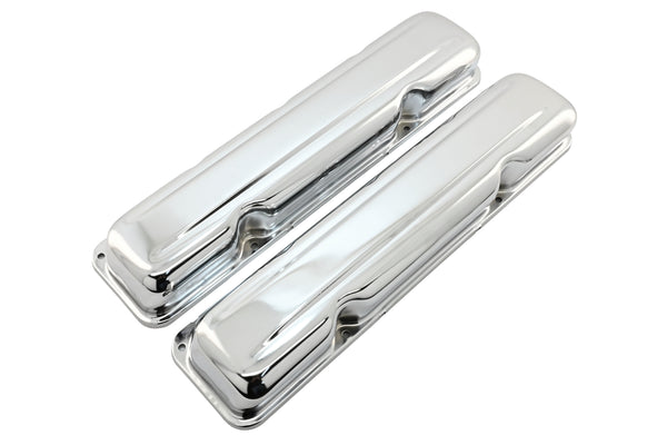 1968-79 AMC-JEEP 304-360-390-401 V8 STEEL VALVE COVERS - CHROME