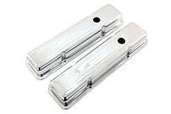 1958-86 CHEVY SMALL BLOCK 327 SHORT STEEL VALVE COVERS - CHROME W- 327 LOGO