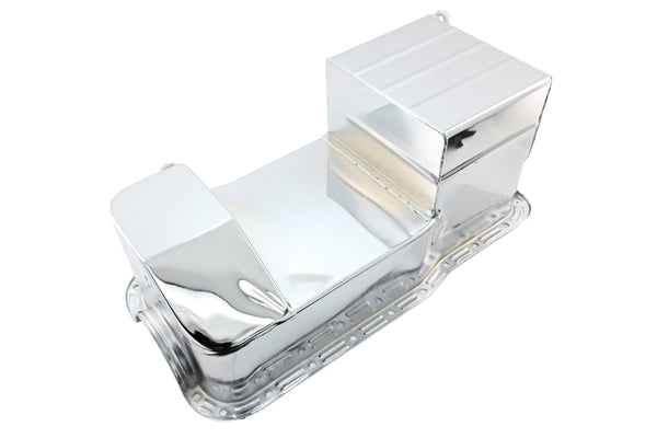 Ford Mustang 351W Racing Oil Pan 1979–1993 Dual Sump 7‑Qt - Chrome