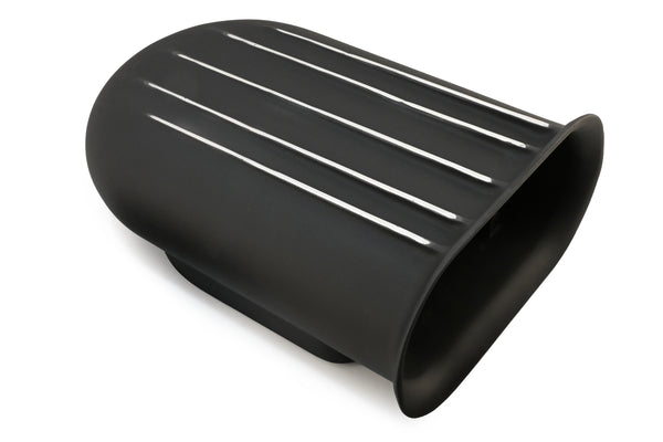 Single 4-Barrel Hilborn-Style Scoop – 5 Finned Black Aluminum Air Scoop