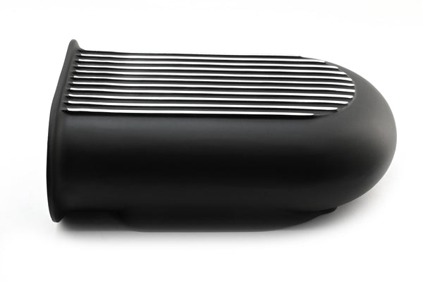 Single 4-Barrel Hilborn-Style Finned Aluminum Scoop – Black Finish