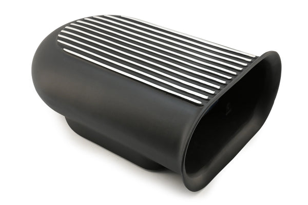 Single 4-Barrel Hilborn-Style Finned Aluminum Scoop – Black Finish