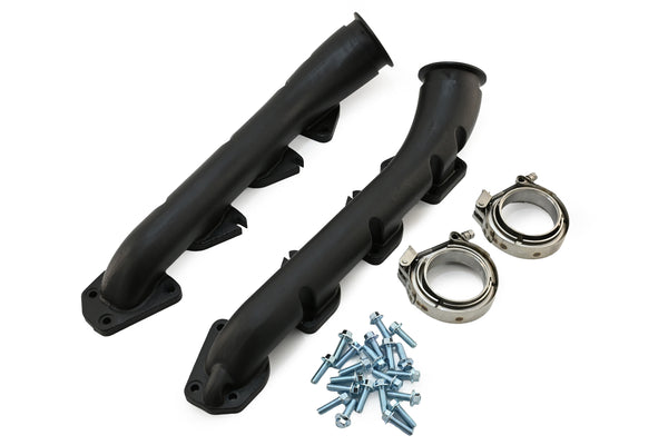 Cast Iron Low Profile V-Band Exhaust Manifolds 2003-up 5.7L/6.1L/6.2L/6.4L Dodge/Mopar Gen 3 Hemi Engines – Ceramic Black