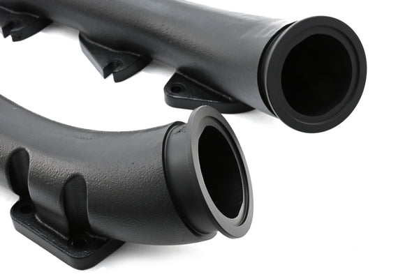 Cast Iron Low Profile V-Band Exhaust Manifolds 2003-up 5.7L/6.1L/6.2L/6.4L Dodge/Mopar Gen 3 Hemi Engines – Ceramic Black