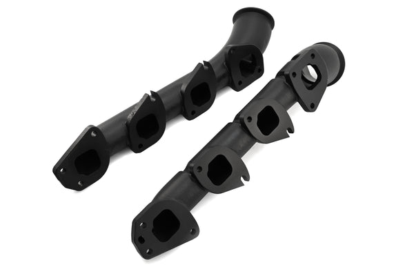 Cast Iron Low Profile V-Band Exhaust Manifolds 2003-up 5.7L/6.1L/6.2L/6.4L Dodge/Mopar Gen 3 Hemi Engines – Ceramic Black