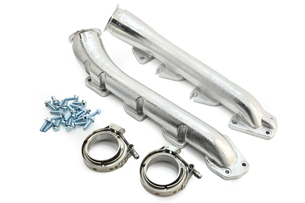Cast Iron Low Profile V-Band Exhaust Manifolds 2003-up 5.7L/6.1L/6.2L/6.4L Dodge/Mopar Gen 3 Hemi Engines – Ceramic Silver