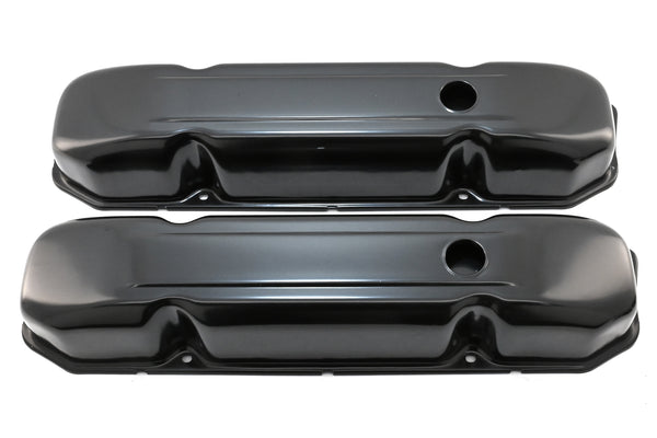1958-88 MOPAR BIG BLOCK 383-426-440 STEEL WEDGE VALVE COVERS - BLACK