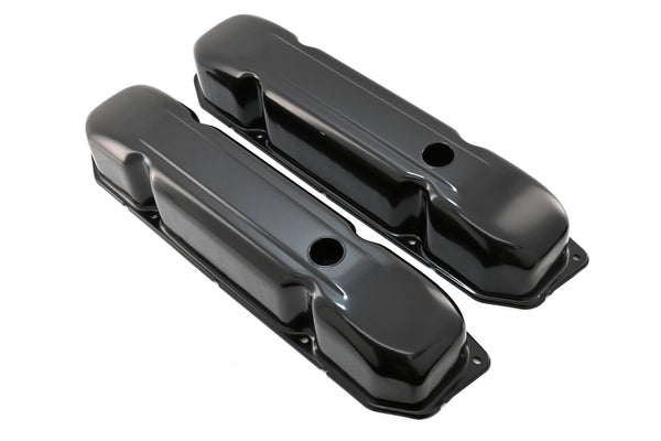 1958-88 MOPAR BIG BLOCK 383-426-440 STEEL WEDGE VALVE COVERS - BLACK