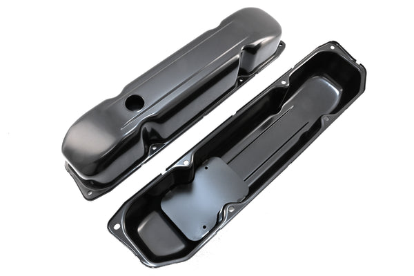 1958-88 MOPAR BIG BLOCK 383-426-440 STEEL WEDGE VALVE COVERS - BLACK