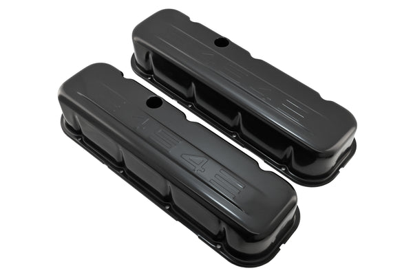 Tall Steel Valve Covers for 1965-1995 Chevy BB 396-502 – 454 Logo – Black