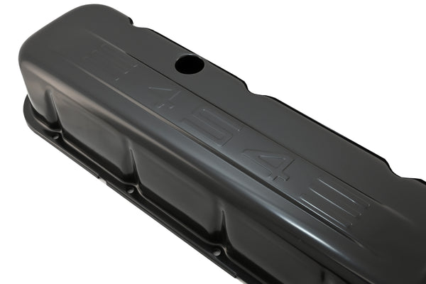 Tall Steel Valve Covers for 1965-1995 Chevy BB 396-502 – 454 Logo – Black