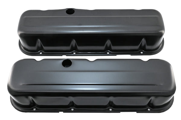 Steel Tall Valve Covers Fits 1965–95 Chevy BB 396‑427‑454‑502 – 1 Hole – Black
