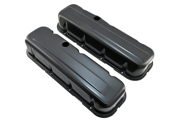 Steel Tall Valve Covers Fits 1965–95 Chevy BB 396‑427‑454‑502 – 1 Hole – Black