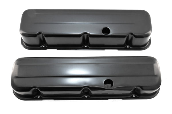 Steel Tall Valve Covers Fits 1965–95 Chevy BB 396‑427‑454‑502 – 1 Hole – Black