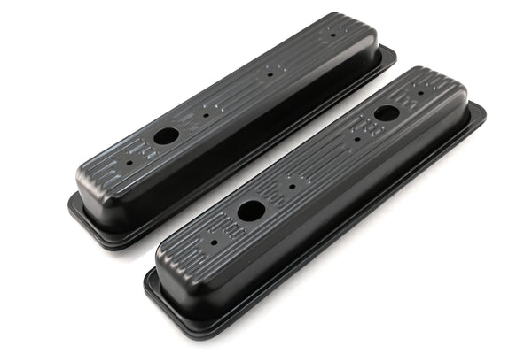 Steel Valve Covers – Fits 1987–2000 Chevy/GMC 5.0L & 5.7L SBC – Ball Milled Center Bolt – Black