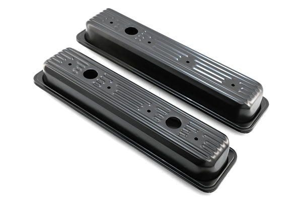 1987-00 CHEVY/GMC SB V8 5.0L & 5.7L VALVE COVERS – BLACK – CENTER BOLT – PAIR