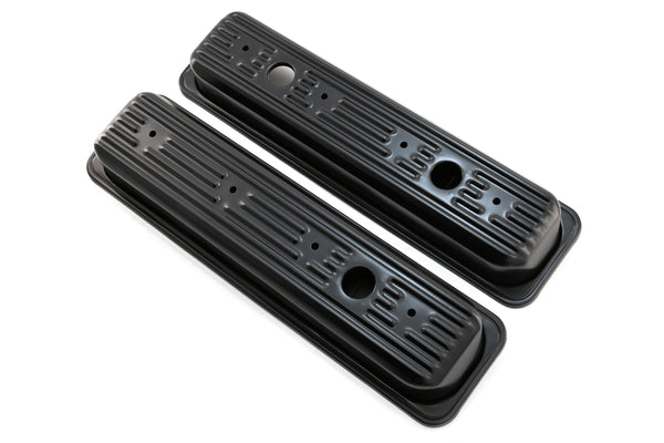 1987-00 CHEVY/GMC SB V8 5.0L & 5.7L VALVE COVERS – BLACK – CENTER BOLT – PAIR