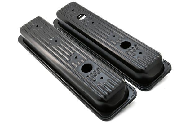 1987-00 CHEVY/GMC SB V8 5.0L & 5.7L VALVE COVERS – BLACK – CENTER BOLT – PAIR